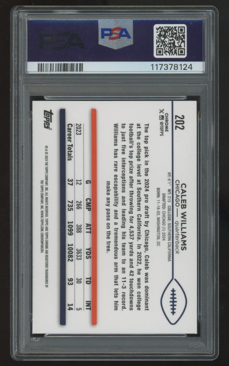 2024 Topps Chrome Caleb Williams RC #202 PSA 10