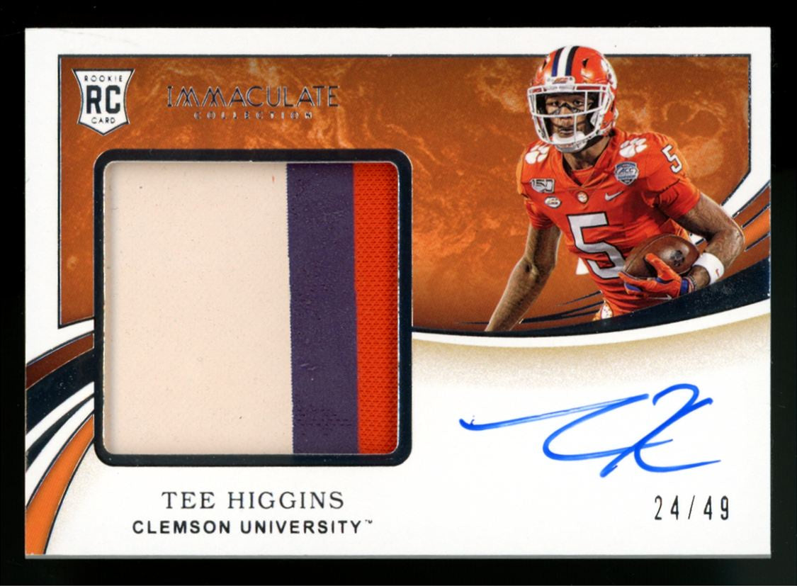 2020 Immaculate Collegiate Tee Higgins RC Patch Auto Silver RPA /49 #113