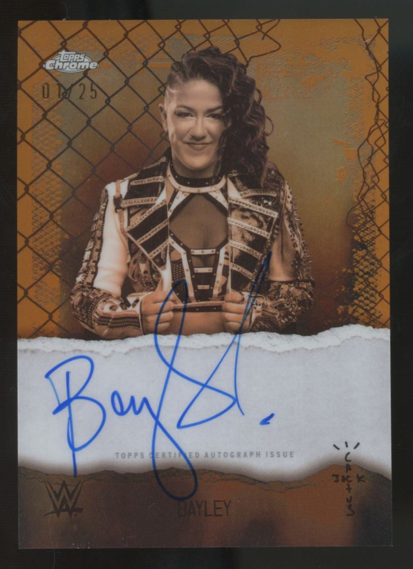 2025 Topps Chrome Cactus Jack WWE Bayley Orange Astro Knights Auto /25 #AKA-BYY