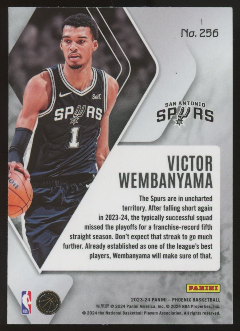 2023-24 Phoenix Victor Wembanyama RC Teal Lazer #256 "B"