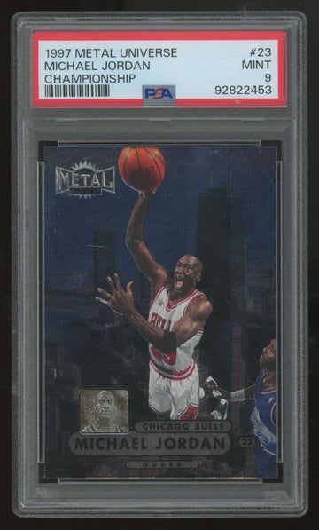 1997-98 Skybox Metal Universe Michael Jordan Championship #23 PSA 9