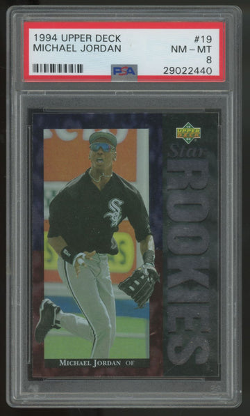 1994 Upper Deck Michael Jordan RC Star Rookies #19 PSA 8