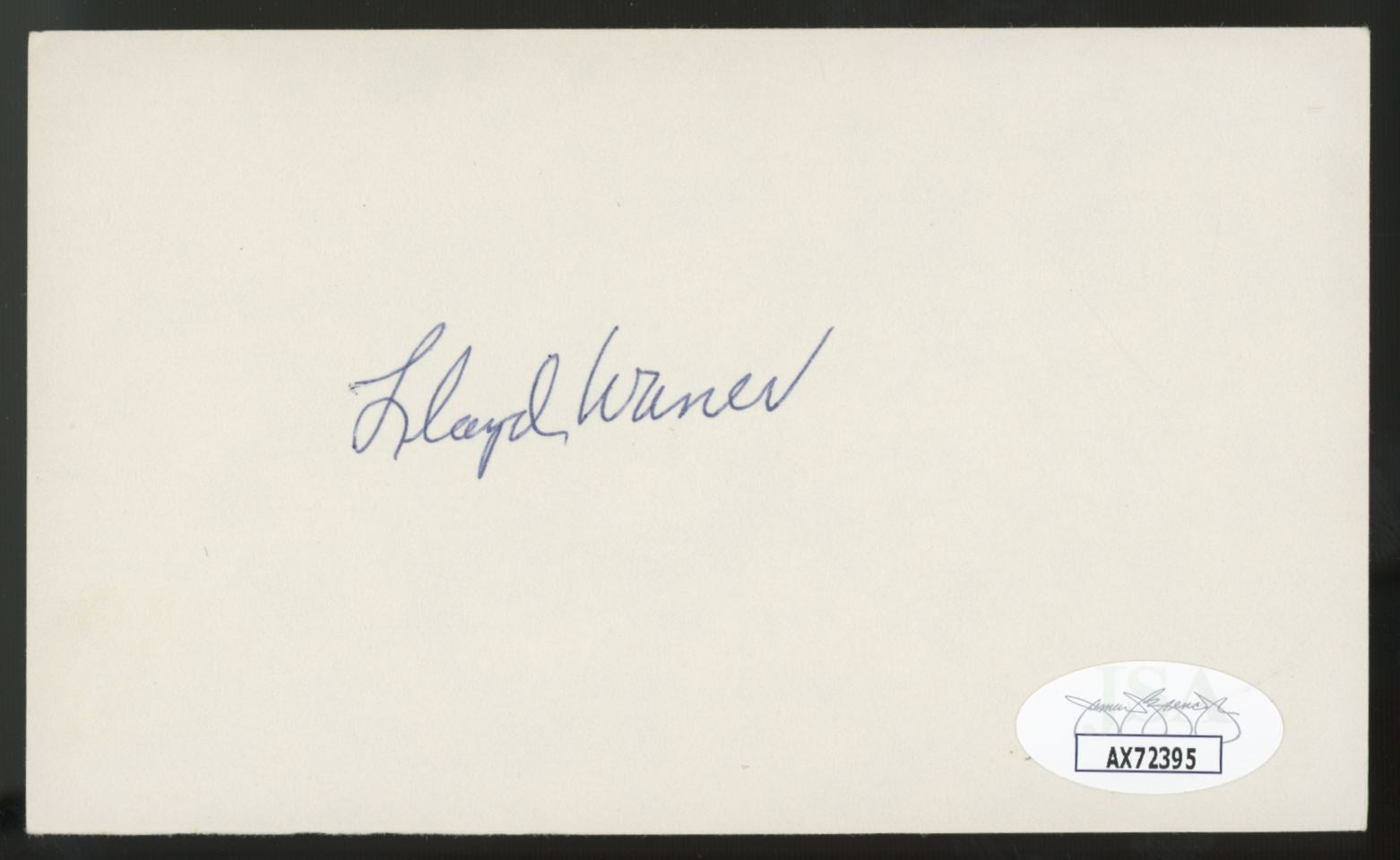 1978 Lloyd Waner Signed Autographed Index Card JSA Authentic
