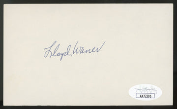 1978 Lloyd Waner Signed Autographed Index Card JSA Authentic