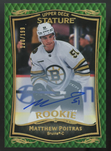 2023-24 UD Stature Matthew Poitras RC Green Auto /199 #41