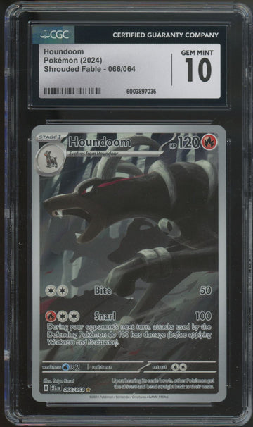 2024 Pokemon Houndoom Shrouded Fable Illustration Rare #066 CGC 10