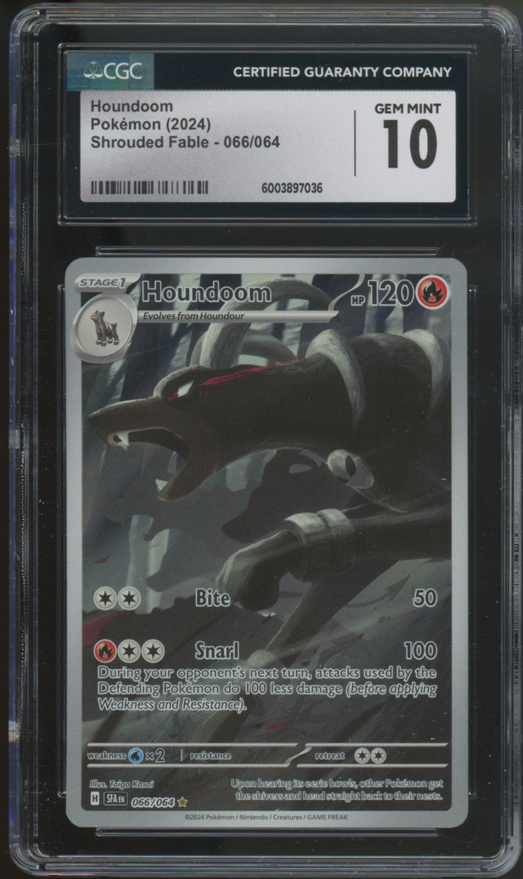2024 Pokemon Houndoom Shrouded Fable Illustration Rare #066 CGC 10