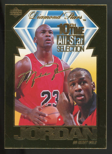 1995-96 Upper Deck Michael Jordan 23KT Gold Diamond Stars With COA