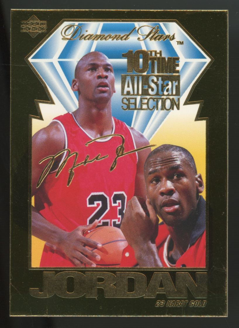 1995-96 Upper Deck Michael Jordan 23KT Gold Diamond Stars With COA