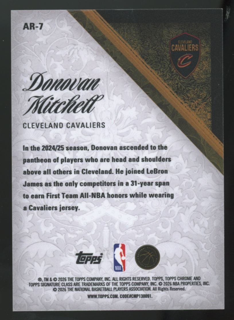 2025-26 Topps Signature Class Donovan Mitchell Aristocrats SSP AR-7
