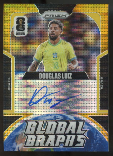 2026 Panini Prizm FIFA World Cup Douglas Luiz Global Graphs Gold Auto /10 #GG-DL