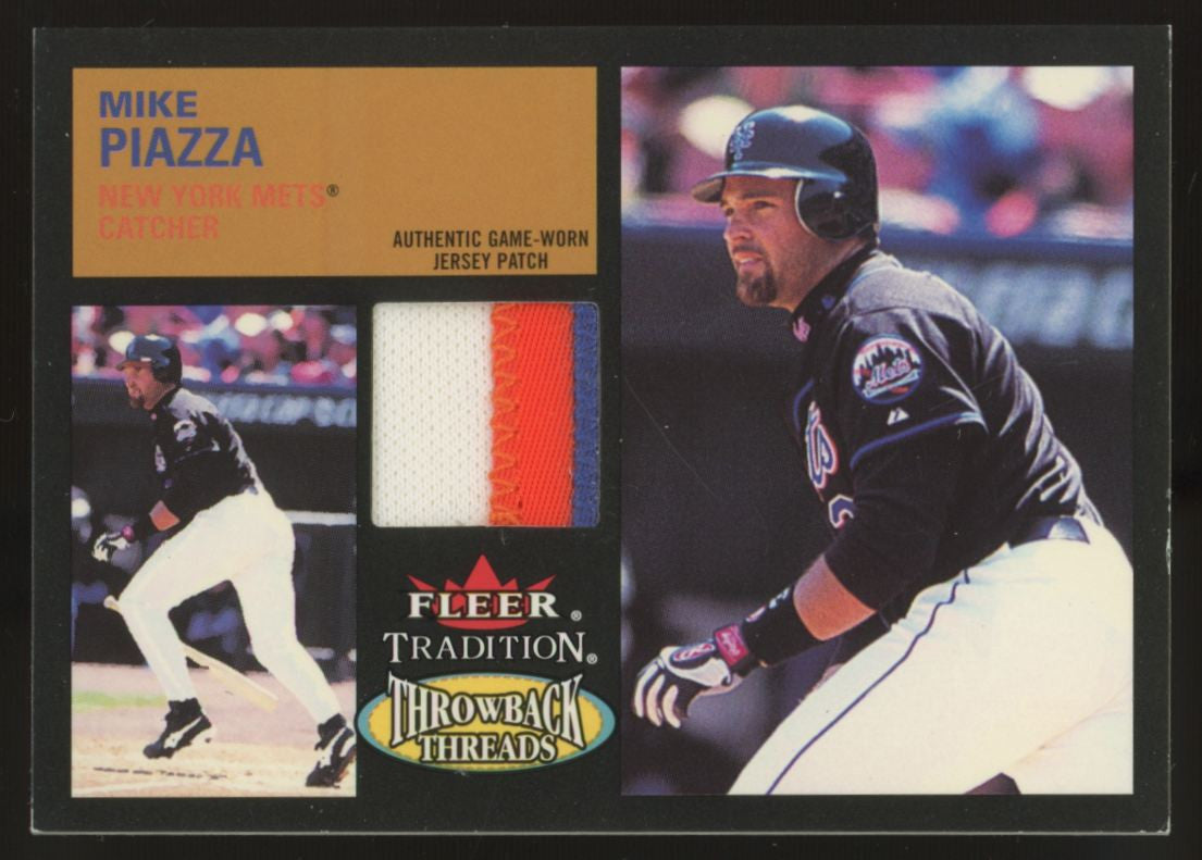 2003 Fleer Tradition Mike Piazza Throwback Threads Game-Worn Patch /100 #TTP-MP