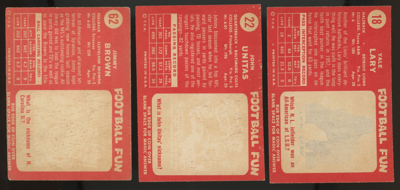 1958 Topps Football Complete Set (132) VG-EX Overall Jim Brown RC