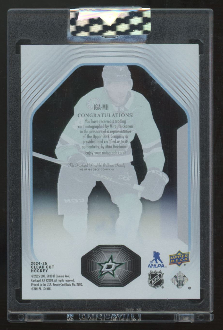 2024-25 Upper Deck Clear Cut Miro Heiskanen Ice Gallery Auto #IGA-MH "A"