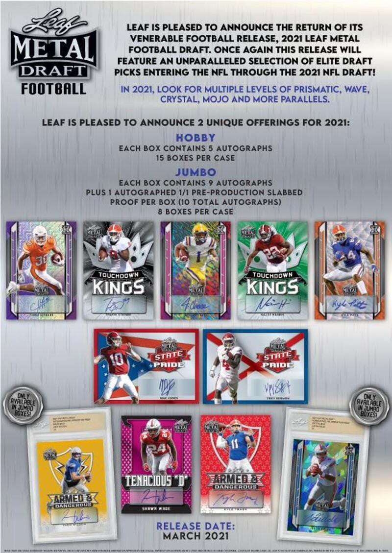 2021 Leaf Metal Draft Football Hobby Box