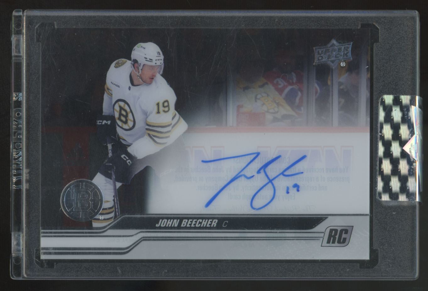 2023-24 Upper Deck Clear Cut John Beecher RC Auto #CC-JB