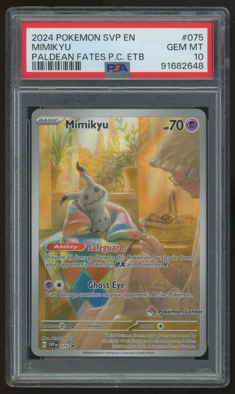 2024 Pokemon Mimikyu Pokemon Center Promo #075 PSA 10