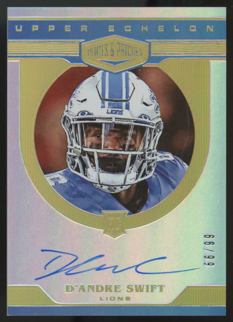 2020 Panini Plates & Patches D'Andre Swift RC Upper Echelon Auto /99 #UE-DS