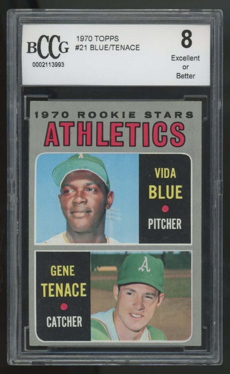 1970 Topps Vida Blue/Gene Tenace RC Rookie Stars #21 BCCG 8