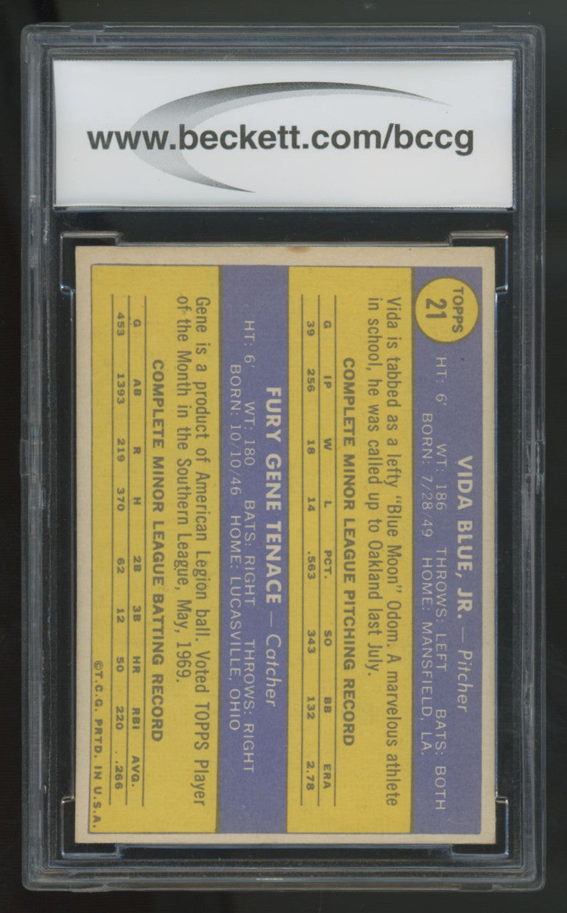 1970 Topps Vida Blue/Gene Tenace RC Rookie Stars #21 BCCG 8