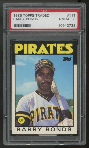 1986 Topps Traded Barry Bonds RC #11T PSA 8 *733