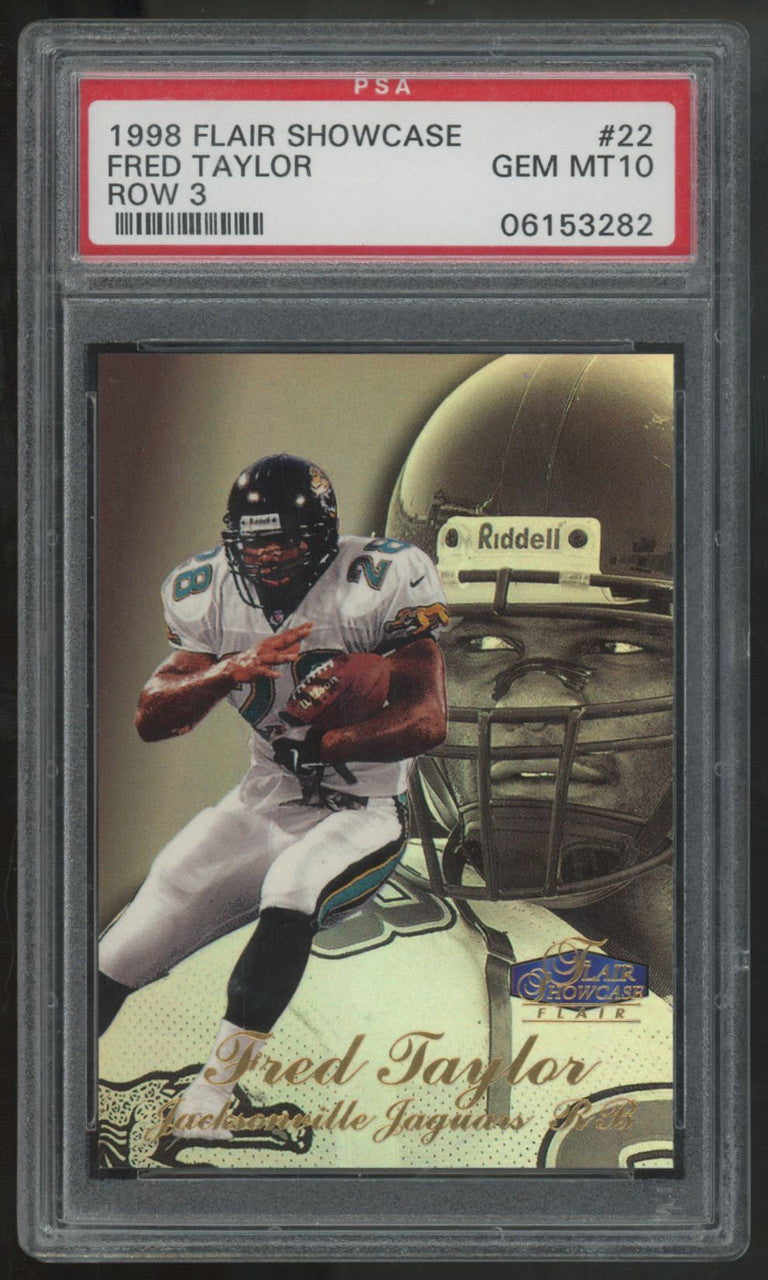 1998 Flair Showcase Fred Taylor RC Row 3 #22 PSA 10