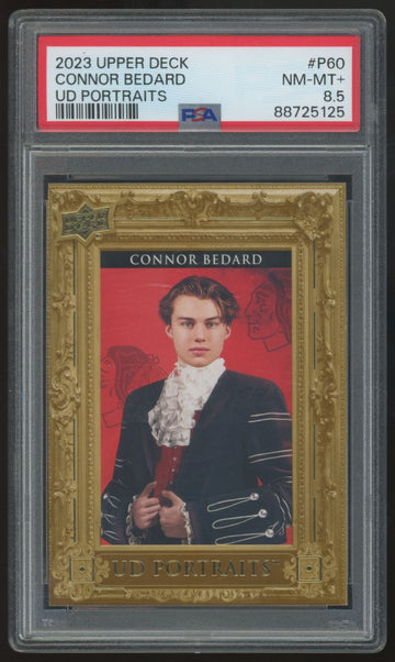 2023-24 Upper Deck Series Two Connor Bedard RC Portraits #P60 PSA 8.5
