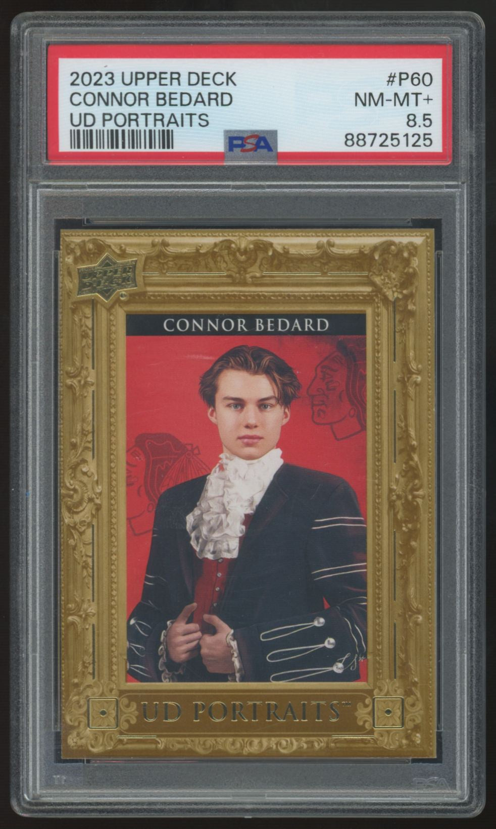2023-24 Upper Deck Series Two Connor Bedard RC Portraits #P60 PSA 8.5