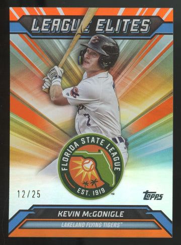 2025 Topps Pro Debut Kevin McGonigle Orange Foil League Elites /25 #LE-22