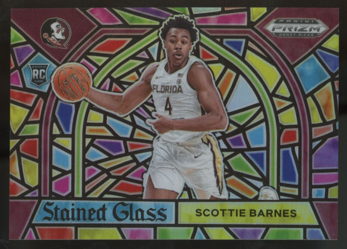 2021-22 Panini Prizm Draft Picks Scottie Barnes RC Stained Glass SSP #6