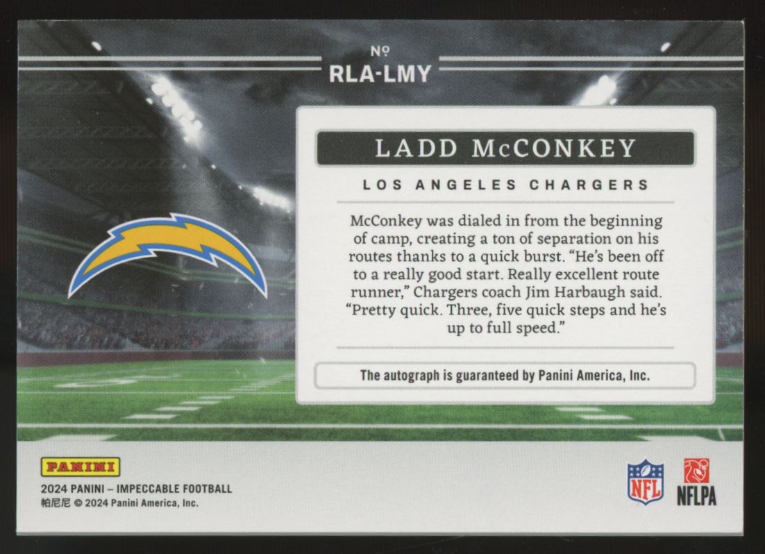 2024 Panini Impeccable Ladd McConkey RC Landscape Auto /99 #RLA-LMY