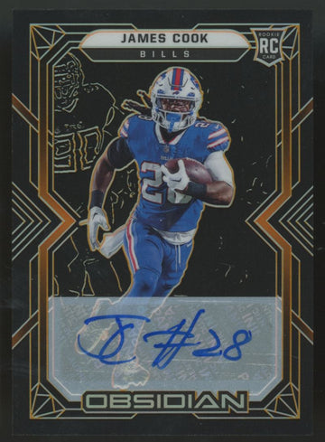2022 Panini Obsidian James Cook RC Electric Etch Orange Auto /75 #109