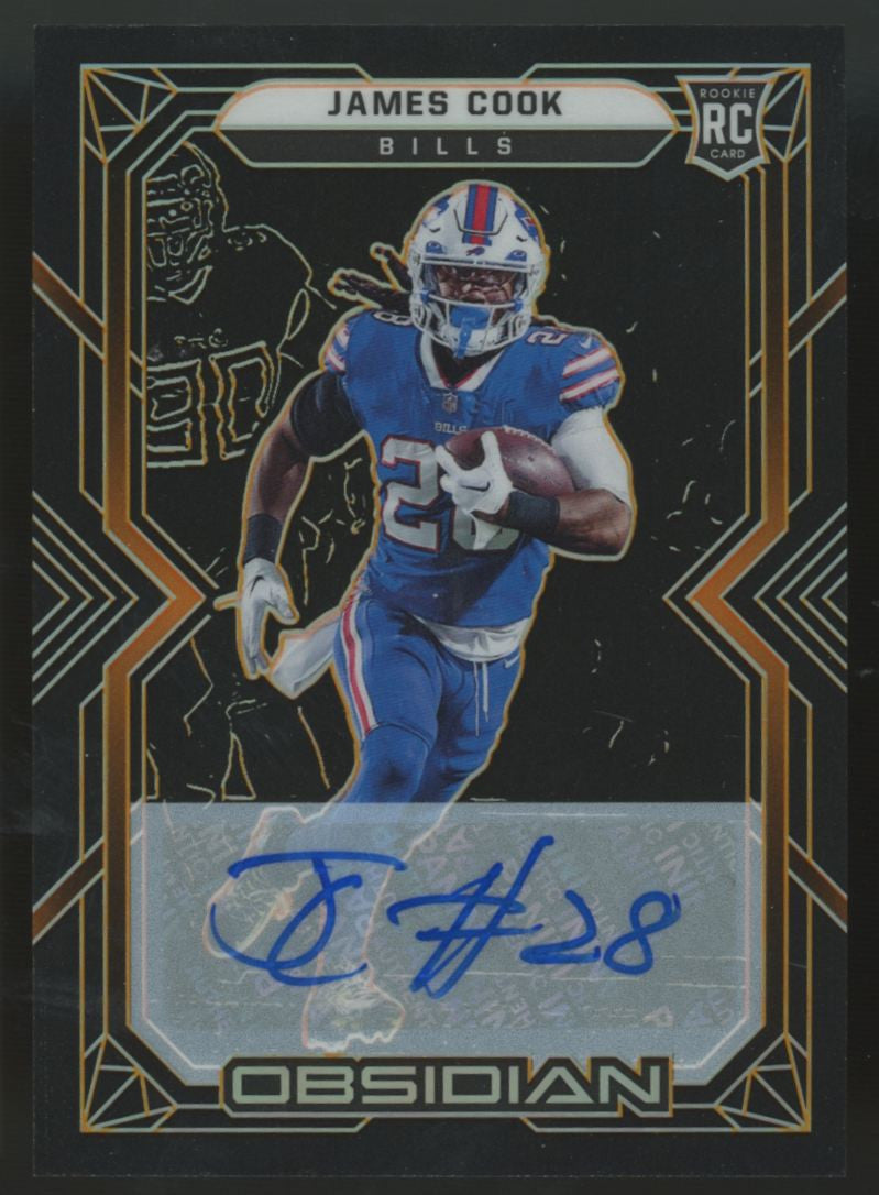 2022 Panini Obsidian James Cook RC Electric Etch Orange Auto /75 #109