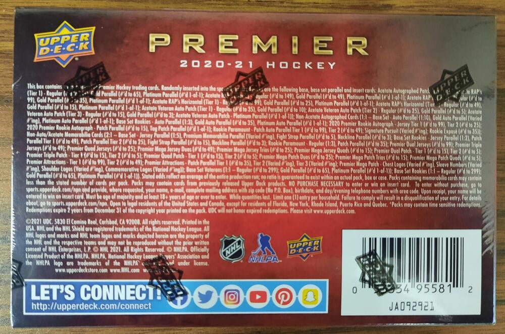 2020/21 Upper Deck Premier Hockey Hobby Box