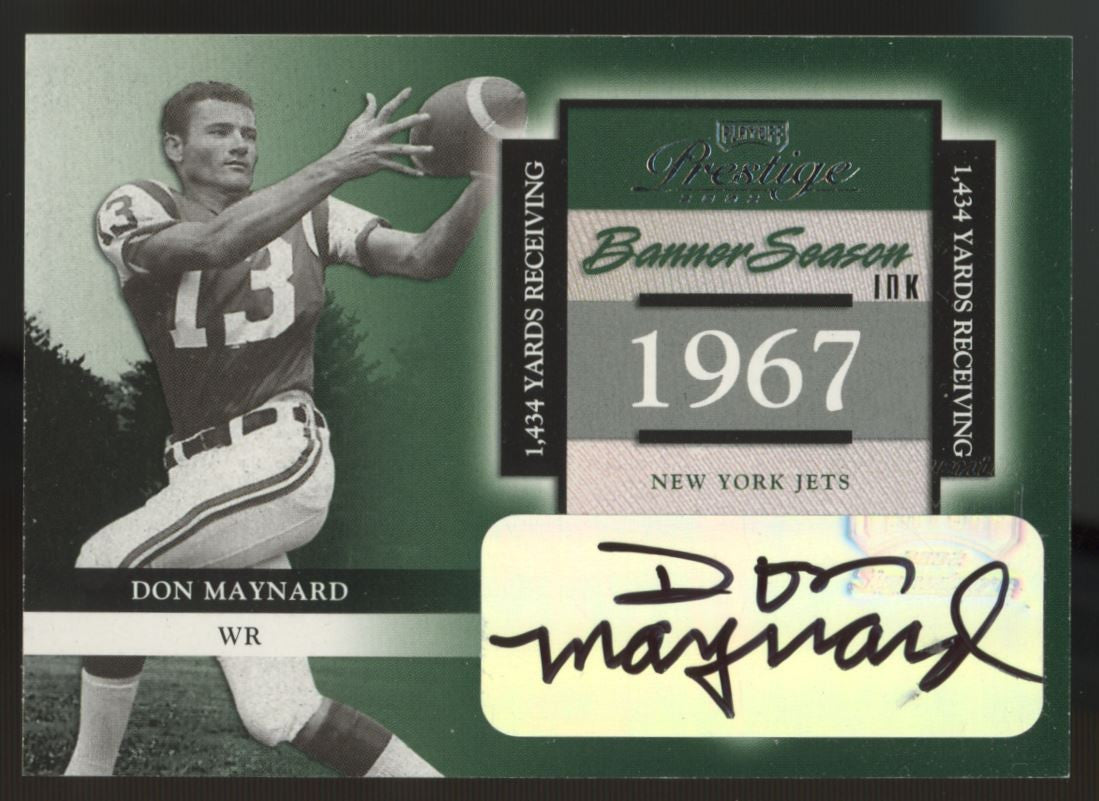 2002 Playoff Prestige Don Maynard Banner Season Auto /25 #BS-8