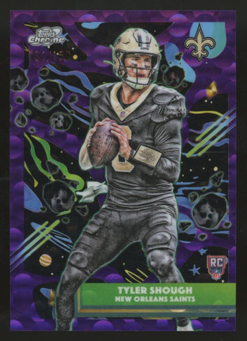 2025 Topps Chrome Cosmic Tyler Shough RC Purple Nebula Refractor /150 #171