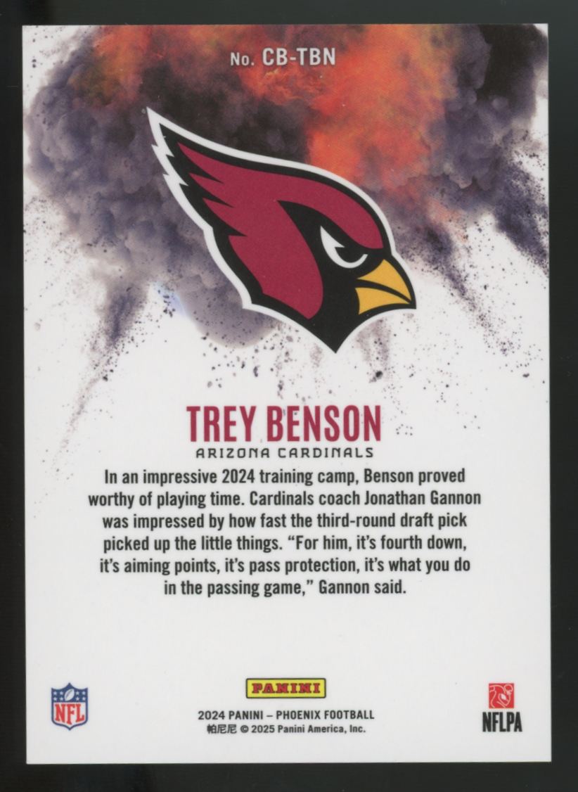 2024 Panini Phoenix Trey Benson RC Color Blast SSP #CB-TBN