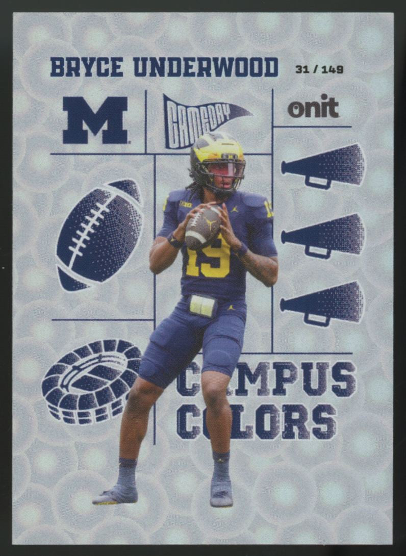 2025 Onit U Of M Bryce Underwood Campus Colors Silver /149 #CC-11