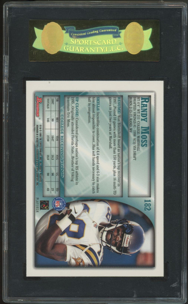 1998 Bowman Randy Moss RC #182 SGC 9.5