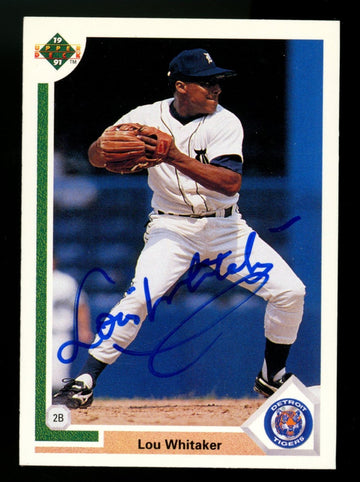 1991 Upper Deck Lou Whitaker #367 Signed Auto JSA