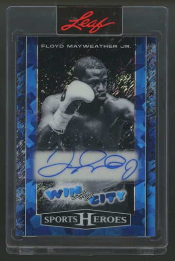 2025 Leaf Sports Heroes Floyd Mayweather Jr. Win City Blue Ice Auto /4 #WC-FM1