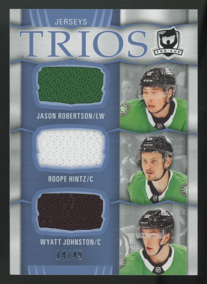 2024-25 Upper Deck The Cup Robertson/Hintz/Johnston Trios Patch /49 #C3-RHJ