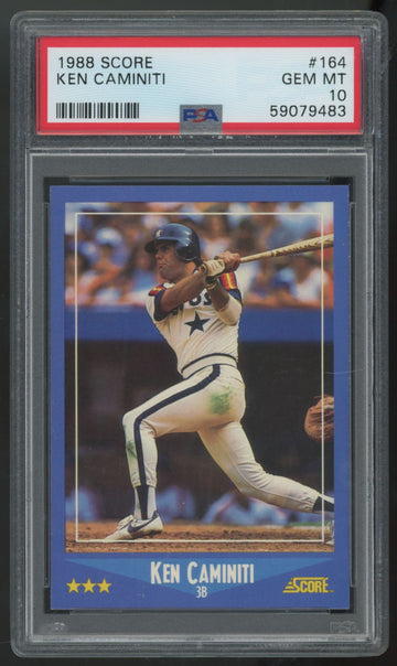 1988 Score Ken Caminiti RC #164 PSA 10
