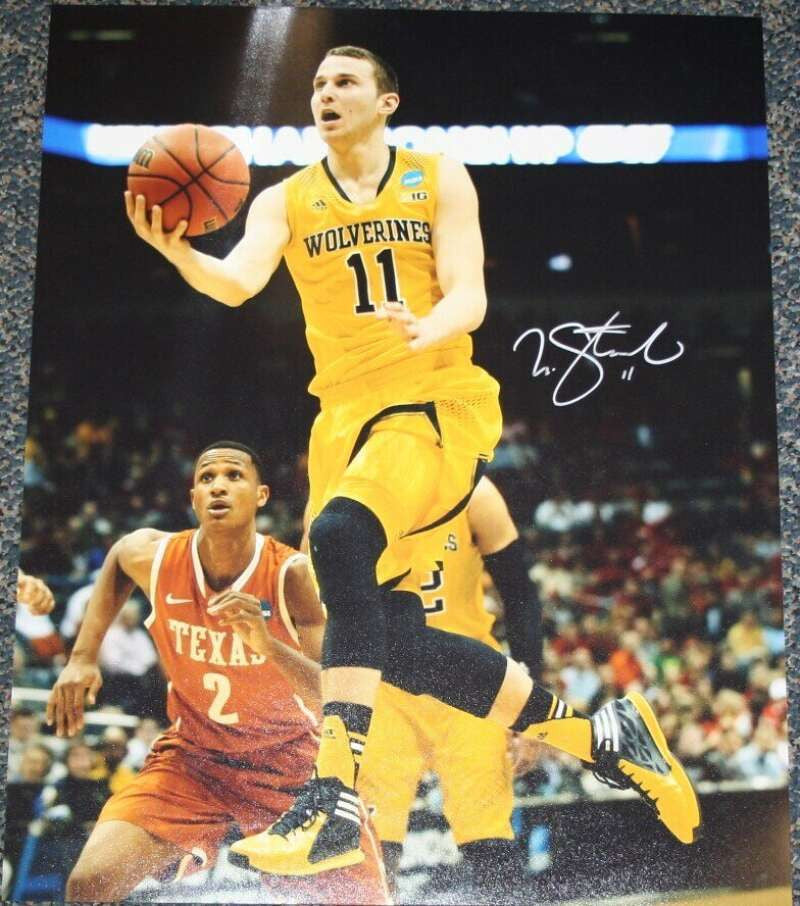 Nik Stauskas Michigan Wolverines NCAA Autograph 16x20 Photo Lay Up