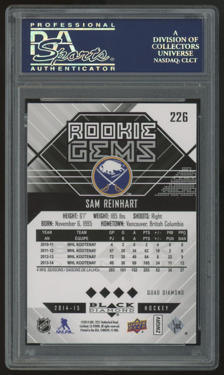 2014-15 Upper Deck Black Diamond Sam Reinhart RC Rookie Gems #226 PSA 9