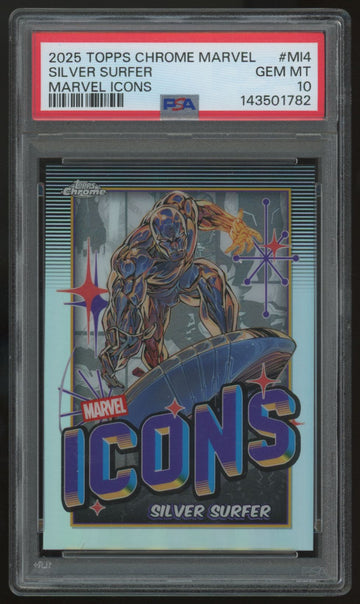 2025 Topps Chrome Marvel Silver Surfer Marvel Icons #MI4 PSA 10