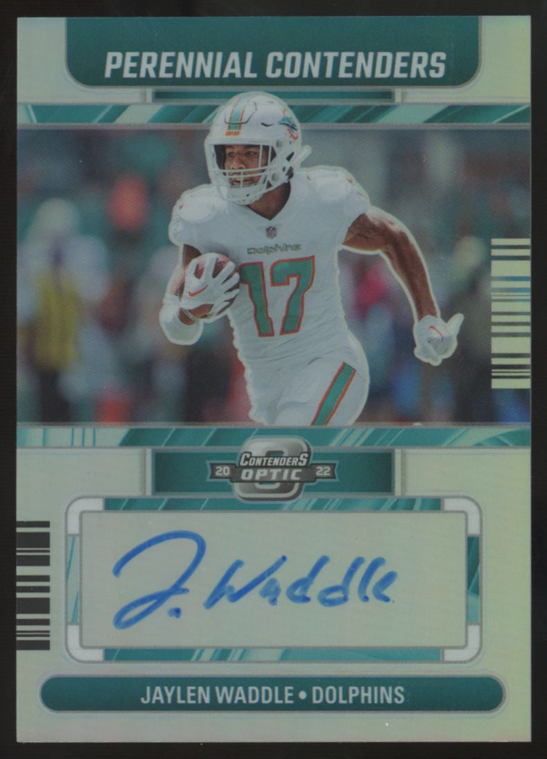 2022 Panini Contenders Optic Jaylen Waddle Perennial Auto /75 #PCA-JW