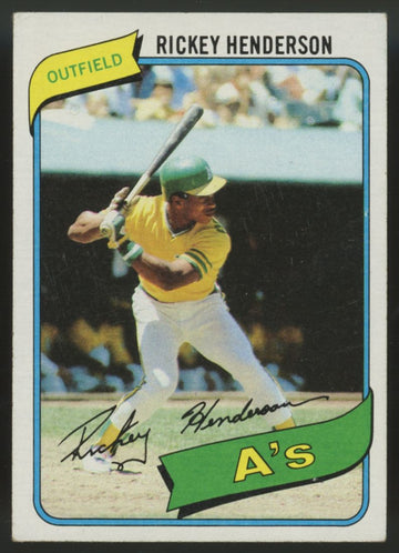 1980 Topps Rickey Henderson RC #482 VG/EX "A"