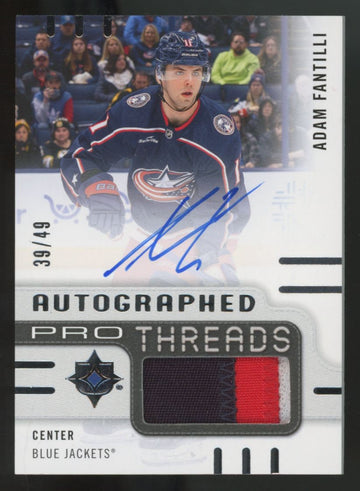 2024-25 Upper Deck Ultimate Adam Fantilli Pro Threads Patch Auto /49 #PT-AF