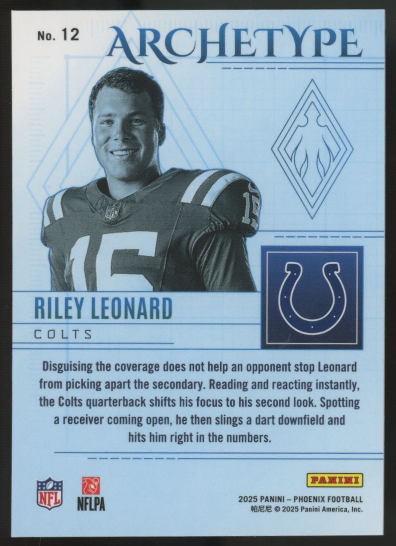 2025 Panini Phoenix Riley Leonard RC Archetype #12